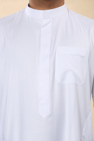 Pure White Cashmere Wool Kuwaiti Thobe