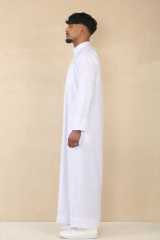 Pure White Cashmere Wool Kuwaiti Thobe