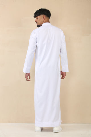 Pure White Cashmere Wool Kuwaiti Thobe